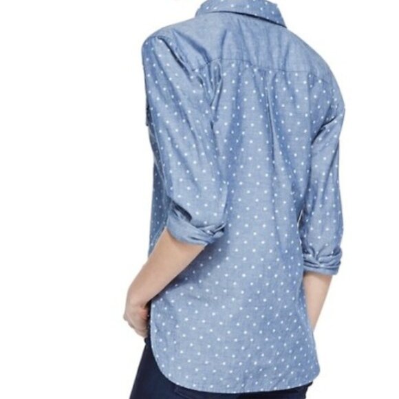 Generation Love Samuel Star-Print Chambray Shirt Size Small - Picture 2 of 8